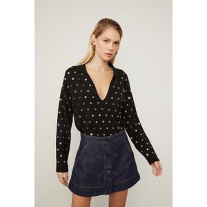 Camisa De Tricot Gola Polo Com Ilhós