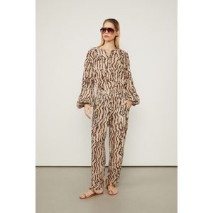 Camisa De Georgette Com Decote v Estampado