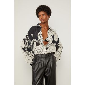 Camisa De Georgette Pesado Ampla Estampada