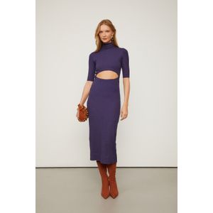 Vestido Abertura Frontal Azul Eclipse
