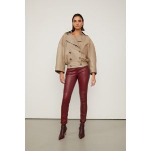 Calca De Couro Stretch Five Pockets