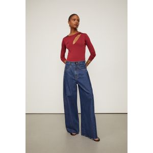 Body De Jersey Vazado Marrom