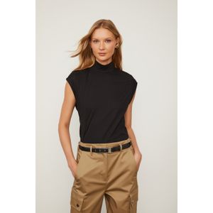 Blusa De Malha Gola Alta Preta