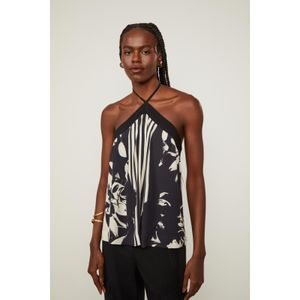 Blusa Frente Única Com Amarração De Viscose Estampada