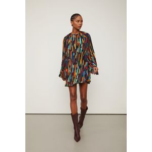 Vestido Curto Plissado Color