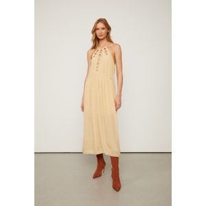 Vestido Midi Com Círculos Bordados