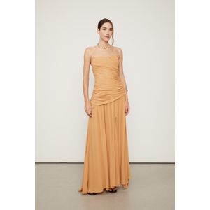 Vestido Sem Alças Longo Com Fenda