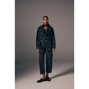 Jaqueta De Jeans Biker Onça Bordada