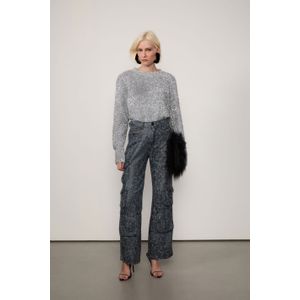 Calça De Jeans Boot 70s Cargo Resina Craquelada Black