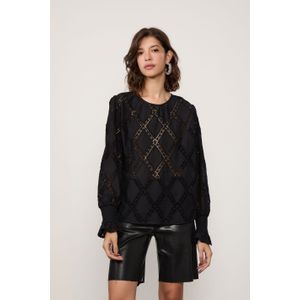 Blusa De Voil Com Manga Bufante e Punho De Lastex