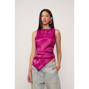 Blusa Frente Única Com Franzidos e Amarrações