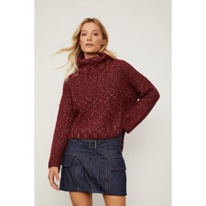 Casaco De Tricot Com Lurex Gola Alta