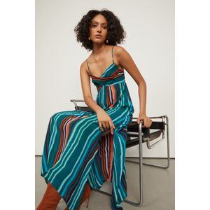 Slip Dress De Georgette Com Decote Cruzado Estampado
