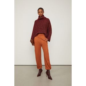 Calça De Moletom Cenoura Marrom