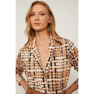 Camisa Manga Longa De Algodão Estampada
