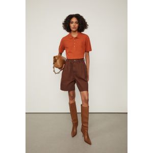 Blusa Polo De Malha Marrom