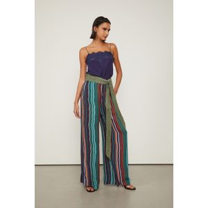 Calça De Georgette Pantalona Estampado