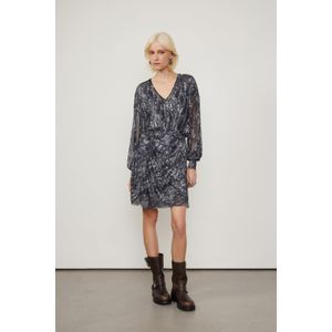 Vestido Curto Estampado Textura Urban Preto
