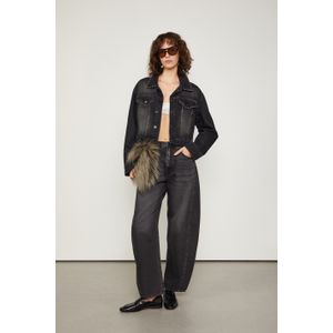 Calça De Jeans Ampla Nesga Lateral Black