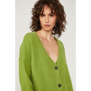 Cardigan De Tricot Com Bordado Nas Costas