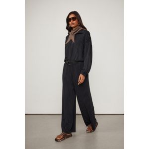 Calça De Malha Cupro Risca De Giz