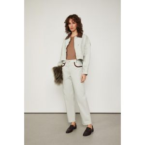 Calça De Sarja Boyfriend Detalhes Suede