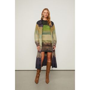 Vestido Camiseta Estampa Paisagem