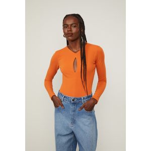Body Manga Longa Decote Gota