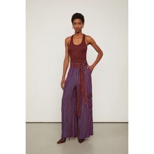 Calça Ampla De Viscose Estampada