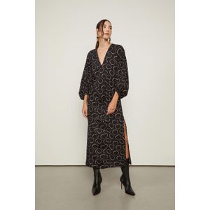 Vestido Midi Manga Longa De Malha Aros