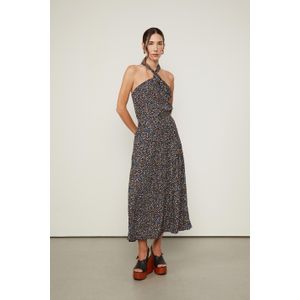 Saia Midi Evasê De Viscose Estampada