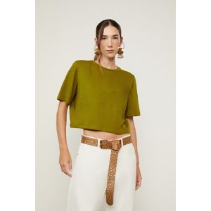 t Shirt De Malha Verde Corselet