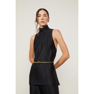 Blusa Túnica Sem Manga Com Gola Alta