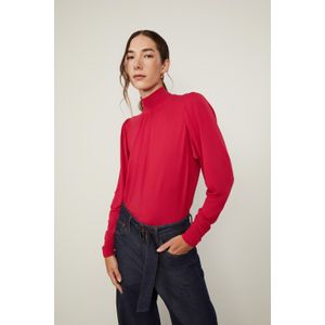 Blusa De Malha Gola Alta  Vermelho Cereja