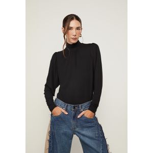 Blusa De Malha Gola Alta Preto