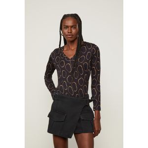 T-Shirt Decote v Manga Longa Aros