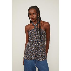Blusa Alças Cruzadas De Viscose Estampada