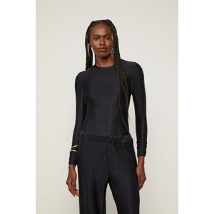 Body De Manga Longa Veludo Preto
