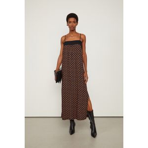 Vestido Midi De Alcinha Reto Pala Lisa De Viscose Estampado