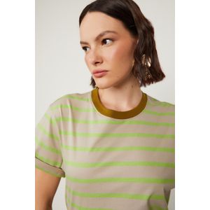 T-Shirt De Fio Tinto Listrada