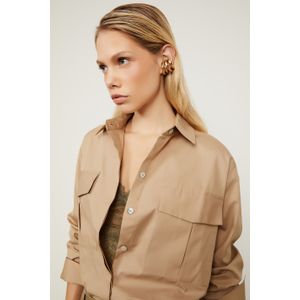 Camisa Tricoline Bolso Com Tampa