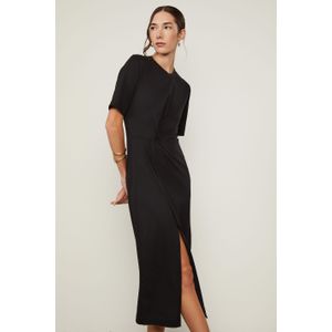 Vestido Midi Entrelaco Manga Curta