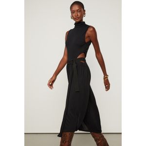 Vestido De Malha Preto Detalhe Gorgurão