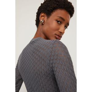 Blusa De Tricot Texturas Manga Longa