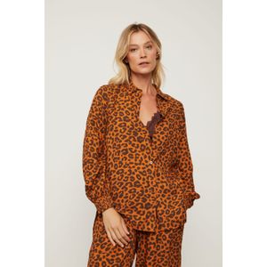 Camisa Manga Longa Punho De Lastex De Viscose Estampada
