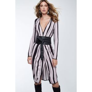 Vestido Listra Etosha Preto e Lilás