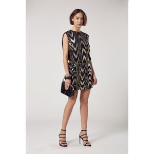 Vestido Curto Drapeado Estampado